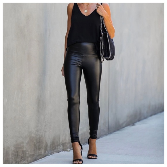 Favorite Faux Leather high waisted leggings - Picture 2 of 6